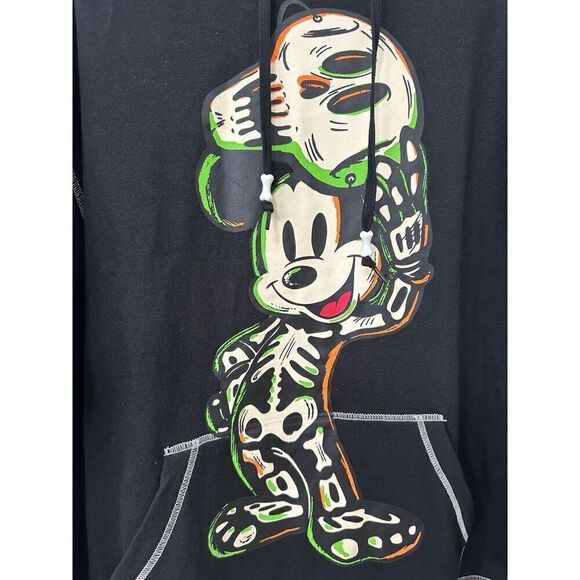 Disney Mickey Mouse Skeleton Halloween GITD Hoodie Jacket - Size Medium - Picture 6 of 9